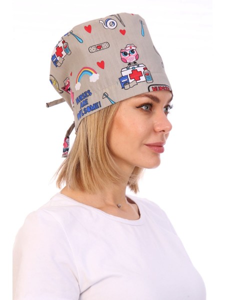 Колпак медицинский серый, белый